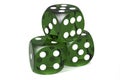 Green casino dice isolated on white background Royalty Free Stock Photo