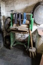 Old cast iron clothes mangle or wringer Royalty Free Stock Photo