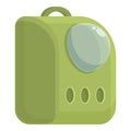 Green cat box icon cartoon vector. Pet cage Royalty Free Stock Photo