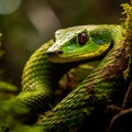 Green Cat eyed Snake of Central and South America Royalty Free Stock Photo