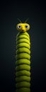 Cute Green Caterpillar - Realistic Cinema4d Rendered Bugcore