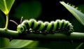 Green Caterpillar on Leaf Royalty Free Stock Photo