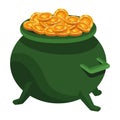 green cauldron and treasure coins saint patrick icon