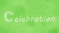 Green Celebration Text Illustration