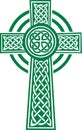 Green celtic cross with details