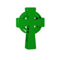 Green Celtic cross icon isolated on transparent background. Happy Saint Patricks day. National Irish holiday. Royalty Free Stock Photo