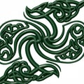 Green Celtic-inspired knotwork design featuring interwoven, stylized dragons. The Royalty Free Stock Photo