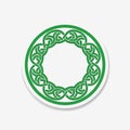 Green Celtic Knot Circle Frame Sticker Design Royalty Free Stock Photo