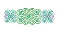 Green Celtic Knotwork Border Pattern Vector, vector design Generative AI Royalty Free Stock Photo
