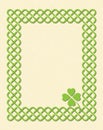 Green celtic shamrock frame Royalty Free Stock Photo