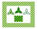 Green celtic style frame and design elements Royalty Free Stock Photo