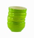 Green ceramic bowls