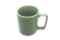 Green ceramic cup isolated on a white background. Empty ceramic cup Royalty Free Stock Photo