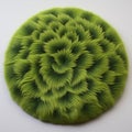 Green Ceramic Flower Sculpture: Contemporary Tapestry Inspired 3d Fleece Pattern