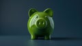 The green ceramic piggybank.AI generated image Royalty Free Stock Photo