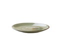 Green ceramic round plate isolated over white background. perspective view Royalty Free Stock Photo