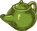 Green Ceramic Tea Pot Royalty Free Stock Photo