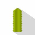 Green Cereus Candicans cactus icon, flat style Royalty Free Stock Photo