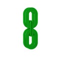 Green Chain link icon isolated on transparent background. Link single. Hyperlink chain symbol.