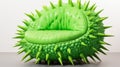 A green chair with spiked spikes on it, AI