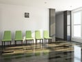 Green chairs in a lobby Royalty Free Stock Photo