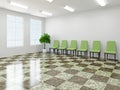 Green chairs in a lobby Royalty Free Stock Photo