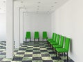 Green chairs in a lobby Royalty Free Stock Photo