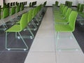 Green chairs rows in conference and presentation hall Royalty Free Stock Photo