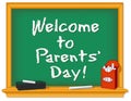 Chalkboard, Welcome to Parents` Day Royalty Free Stock Photo