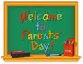 Chalkboard, Welcome to Parents` Day, Multi-color Royalty Free Stock Photo