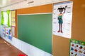 Green Chalkboard in Portable Preschool Classroom made from a shipping container