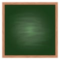 Green chalkboard in wooden frame. Empty board background Royalty Free Stock Photo