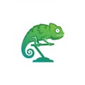 Green Chameleon Illustration on White Background Royalty Free Stock Photo