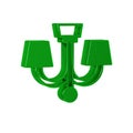 Green Chandelier icon isolated on transparent background.