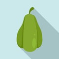 Green chayote icon, flat style