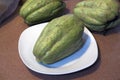 Green Chayote Squash on table