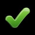Green check mark on black background Royalty Free Stock Photo