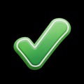 Green check mark on black background Royalty Free Stock Photo