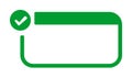 Green check mark with border frame in minimalist design Royalty Free Stock Photo