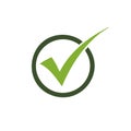 Green Check Mark in Circle Approved Verified Concept Royalty Free Stock Photo