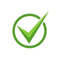 Green Check Mark in Circle, Confirming, Symbol, Approved, Verified Graphic Element Royalty Free Stock Photo