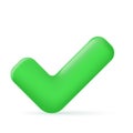 Green check mark 3d icon. Royalty Free Stock Photo