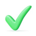 Green check mark 3d icon Royalty Free Stock Photo