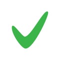Green check mark icon isolated flat style design Royalty Free Stock Photo