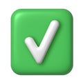 Green check mark icon isolated on transparent background. Check list button choice for right, success, tick select, accept, agree Royalty Free Stock Photo