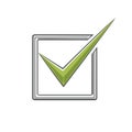 Green Check Mark Icon: Square Tick Symbol in Box Illustration, Approval, Confirmation, Verification Concept Royalty Free Stock Photo