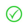 Green check mark icon. Vector checkmark button. Tick symbol Royalty Free Stock Photo