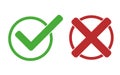 green check mark and red cross choise icons