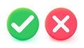 Green check mark and red cross mark icon. Isolated tick symbols, checklist signs, approval badge. Checkmark design, vector Royalty Free Stock Photo