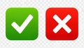 Green check mark and red cross symbols Royalty Free Stock Photo